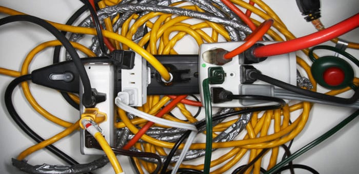 too many cords plugged in