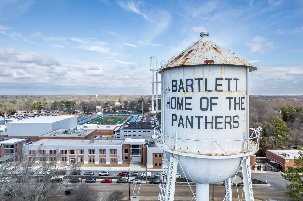 bartlett, tennessee water tower and school