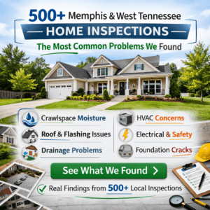 Common problems found during 500 Memphis and West Tennessee home inspections