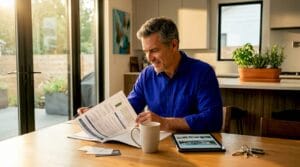 Home seller examining pre-listing inspection report