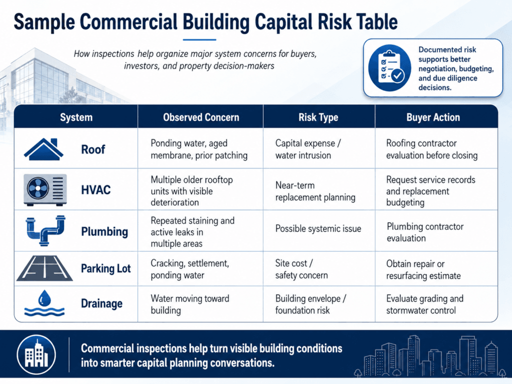 sample commercial building capital risk table