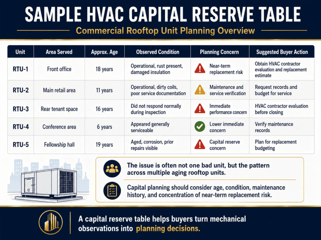 sample hvac capital reserve table