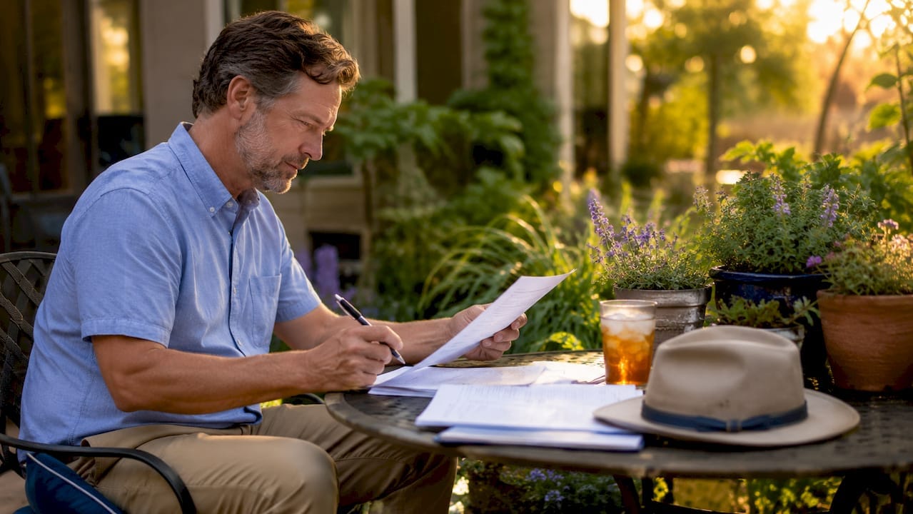 Homebuyer reviewing printed home inspection report