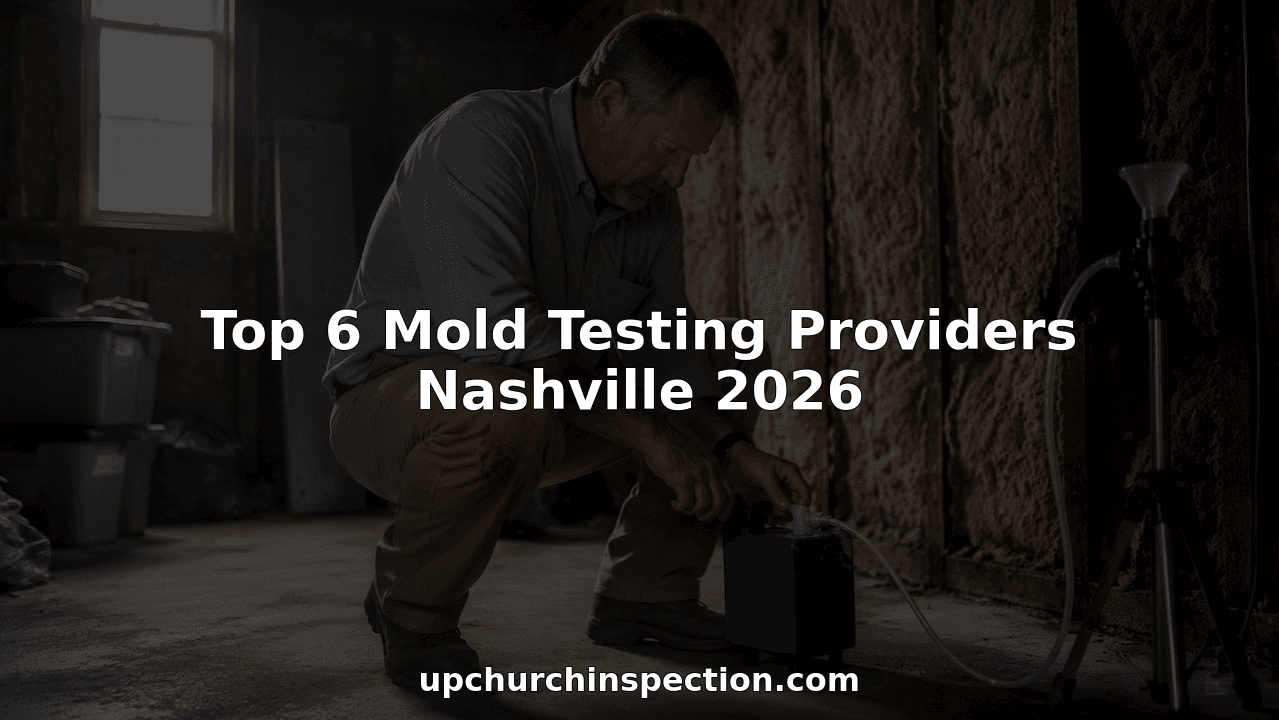 Mold inspector performing basement air sample test