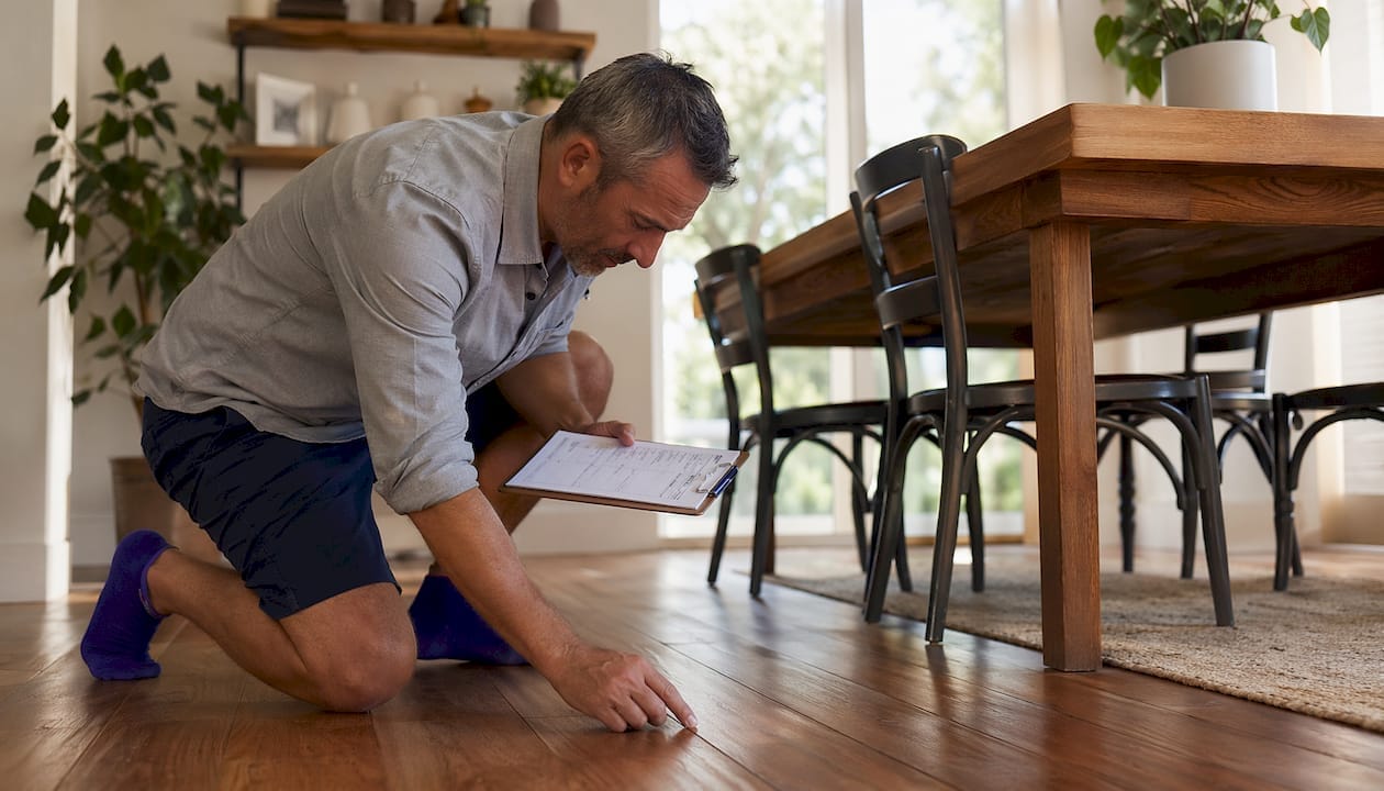 Home inspector assessing house interior