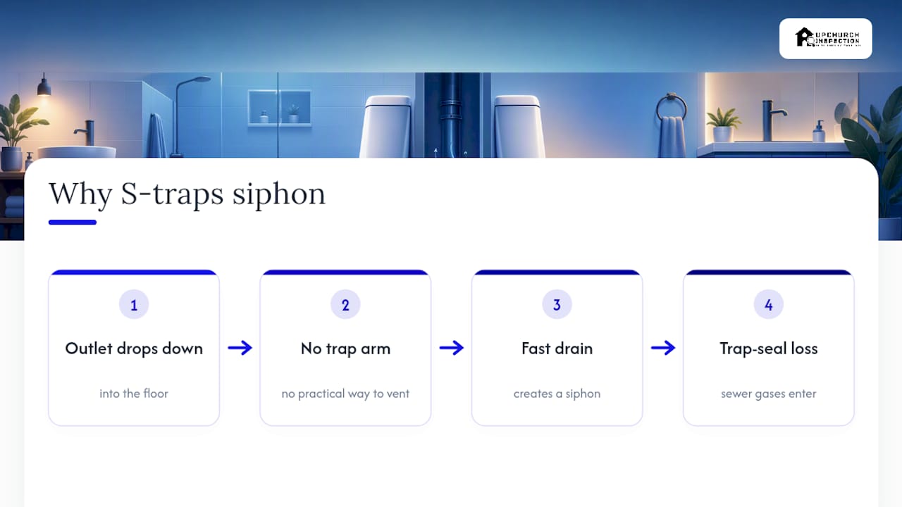 What is an S-trap and why does it siphon? — overview diagram