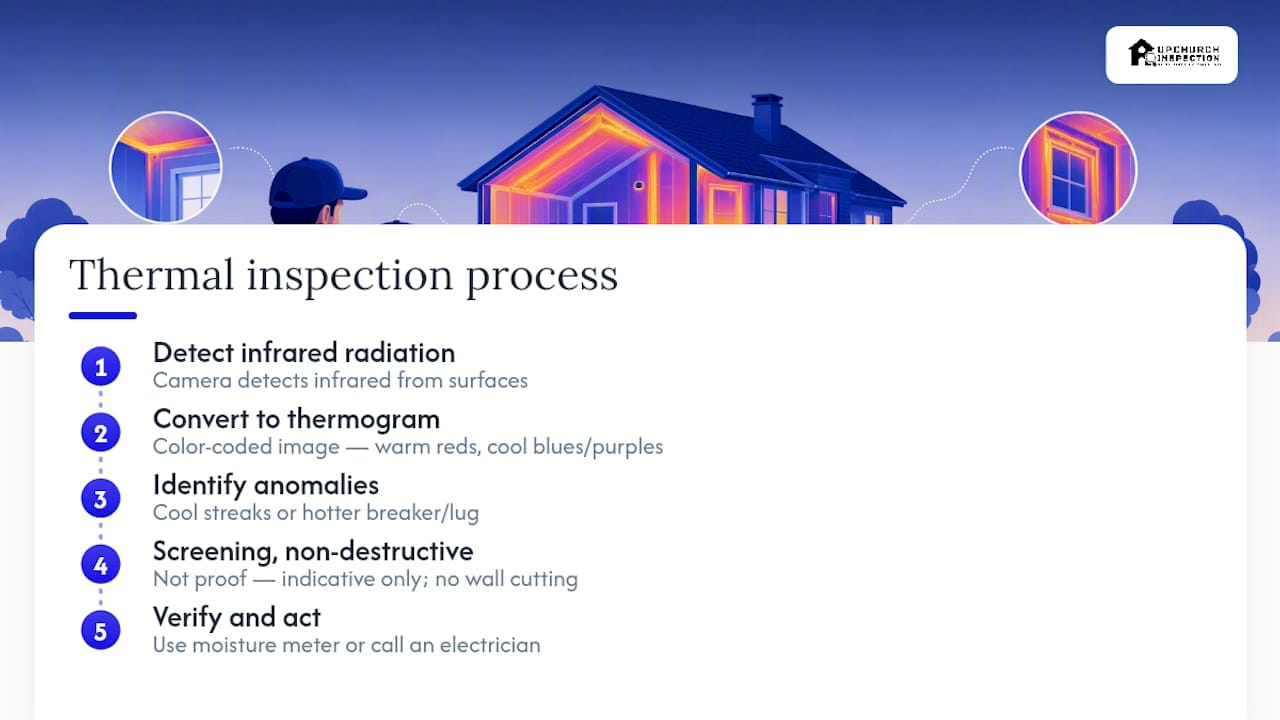 Diagram of thermal imaging inspection process
