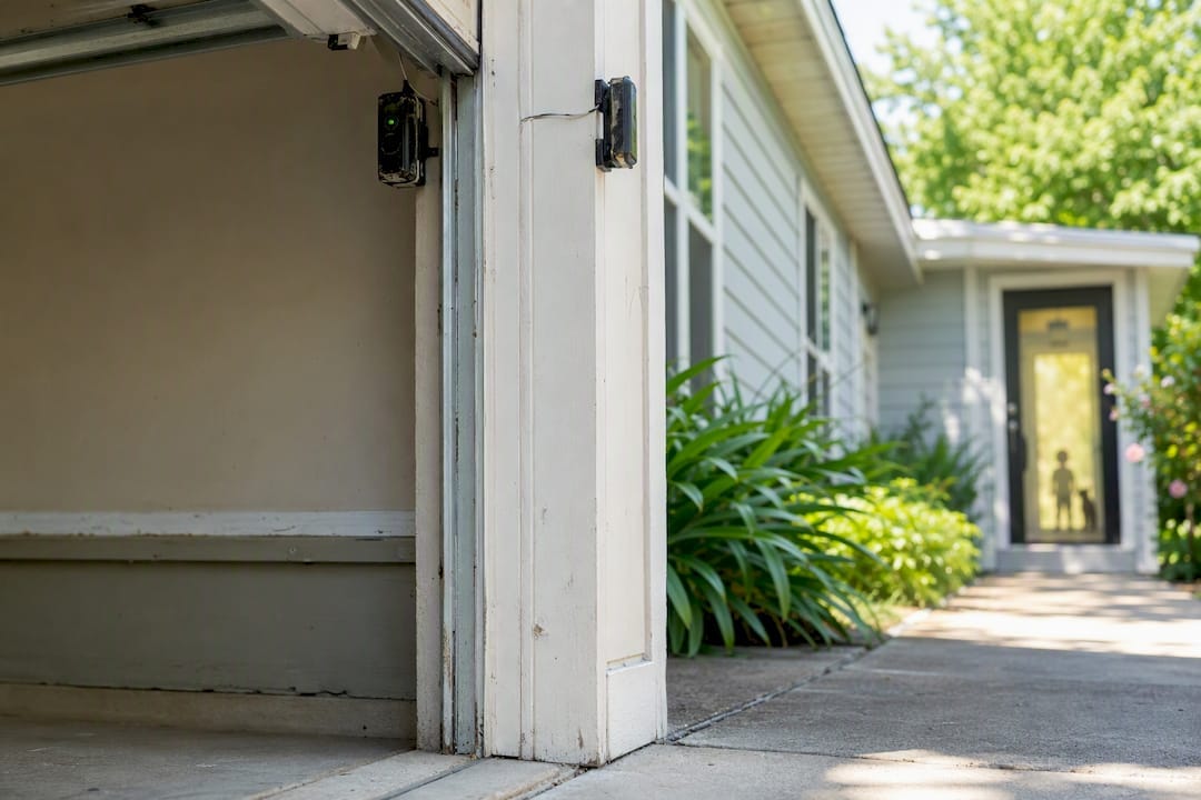 Misaligned garage door sensors mounted too high