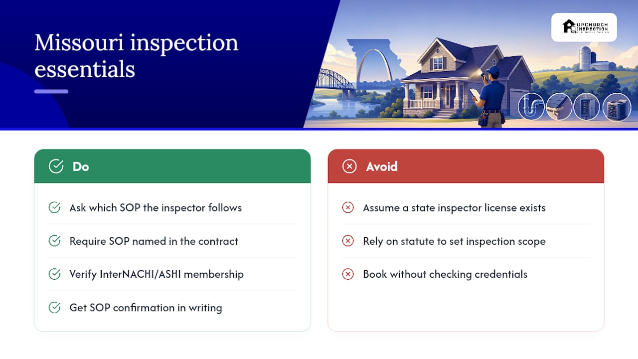 Overview of Missouri's Legal Requirements Governing Home Inspections — overview diagram