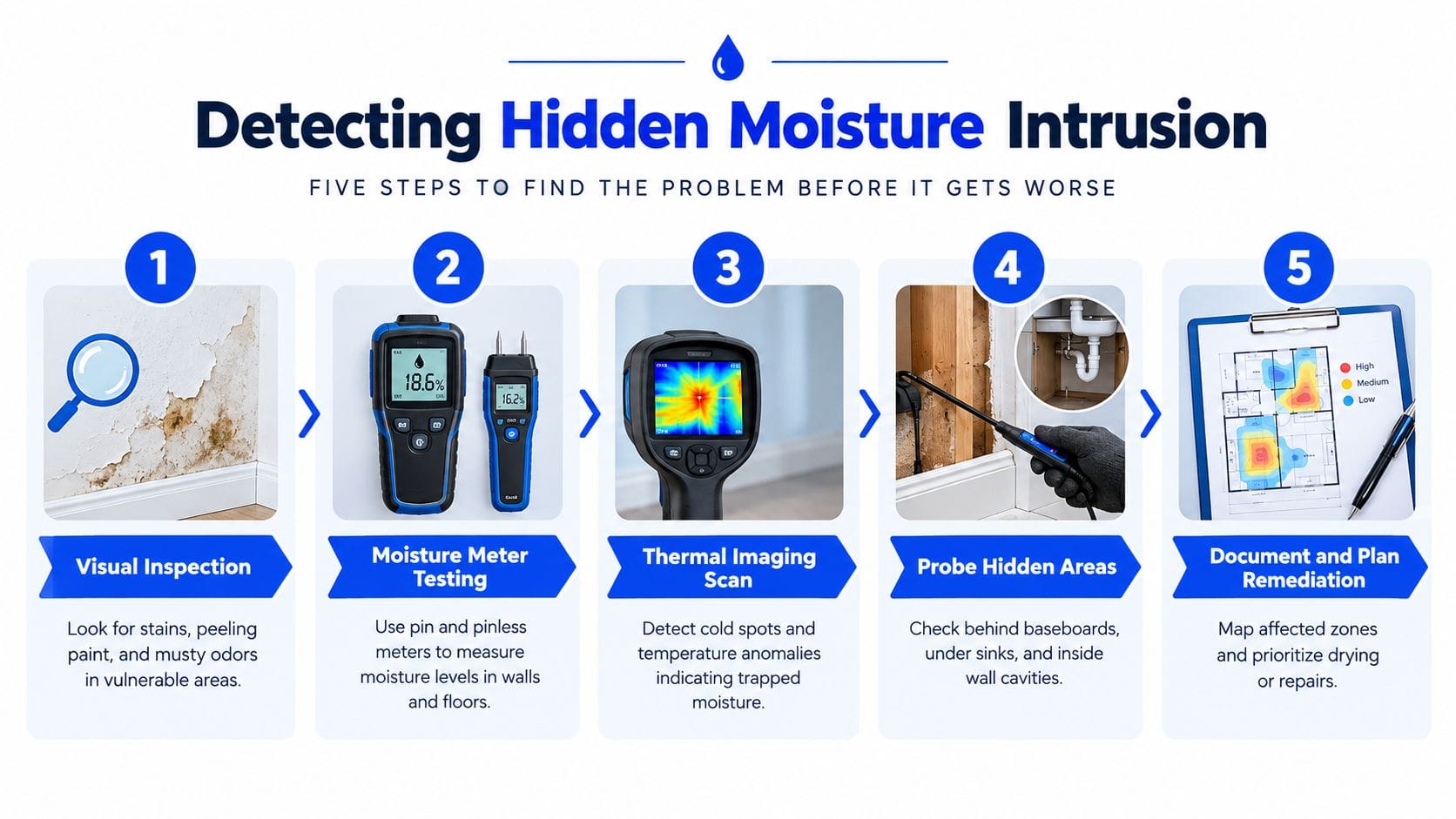 An infographic illustrating how a thermal camera captures heat from a house to create a thermogram showing energy loss.